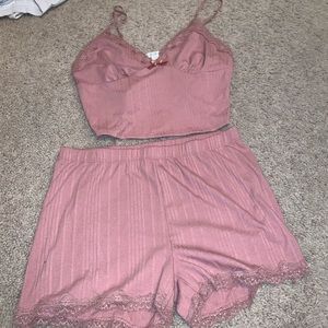 Two piece pink lounge set